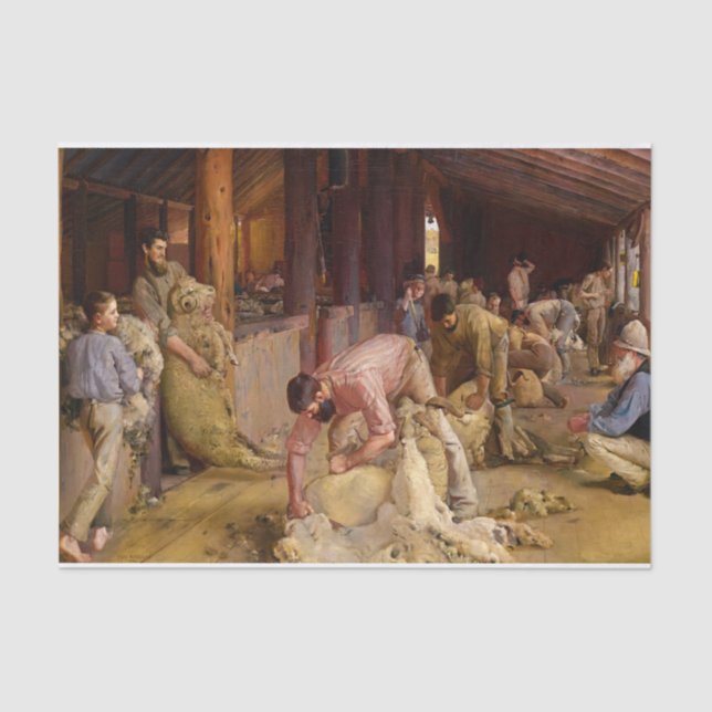 Shearing the Rams, 1890 by Tom Roberts Tissue Paper (Front)