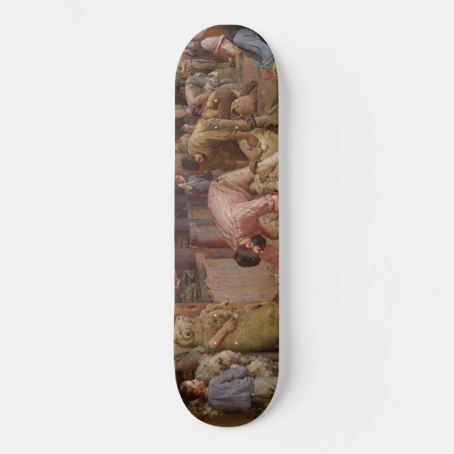 Shearing the Rams (Australian Art) (Tom Roberts) Skateboard (Front)