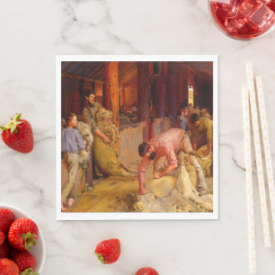 Shearing the Rams Tom Roberts 1890 Australian Art  Napkin