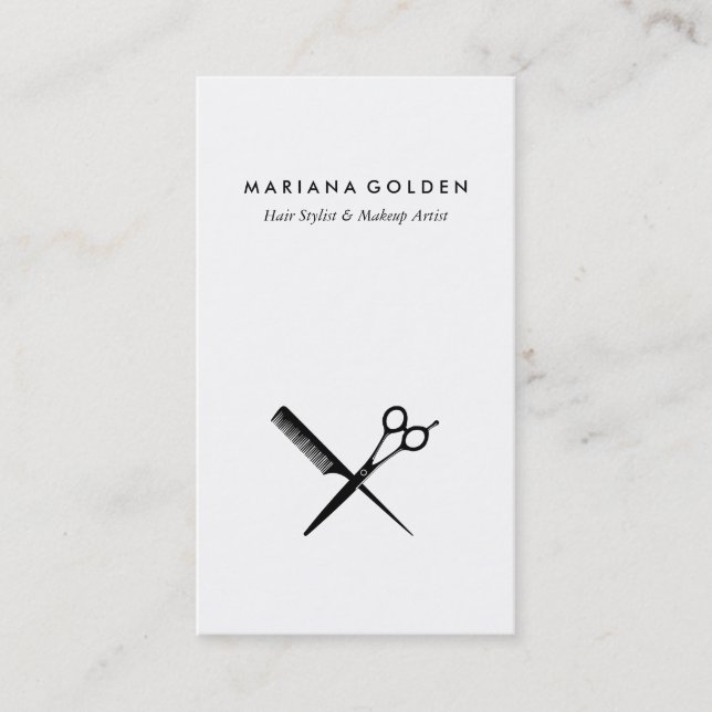 Shears Comb Stylist & Makeup Artist Business Card (Front)