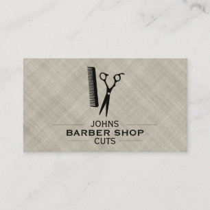 Shears & Comb with Dividers (textured fabric) Business Card