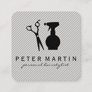 Shears Hairspray Bottle Square Business Card