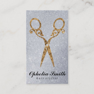 Shears Ornate / Gold / Glitter Business Card