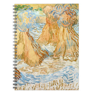 Sheaves of Wheat (1890) Vincent Van Gogh spiral Notebook