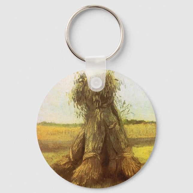 Sheaves of Wheat by Vincent van Gogh Keychain (Front)