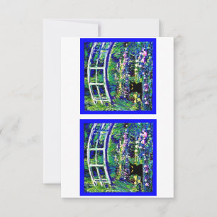 Sheba's Japanese Bridge, Cat, Art Parody, Thank You Card