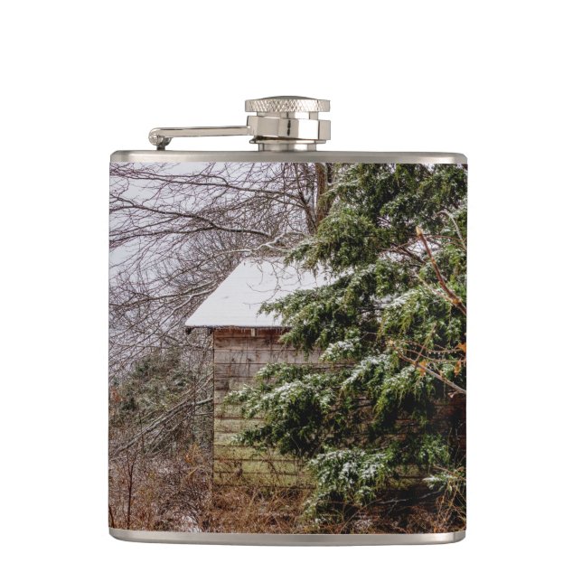Shed Abandoned Hip Flask (Front)