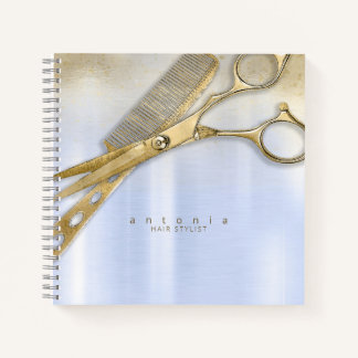 Sheen and Shears Hair Stylist Gold/Blue ID814 Notebook