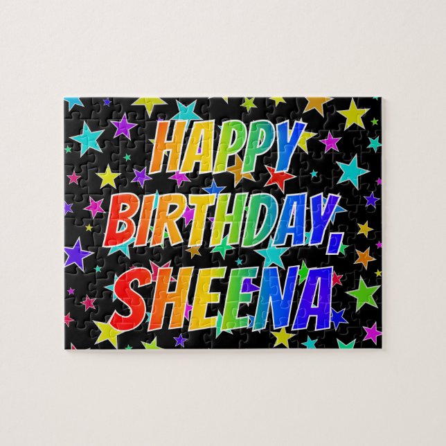 "SHEENA" First Name, Fun "HAPPY BIRTHDAY" Jigsaw Puzzle (Horizontal)
