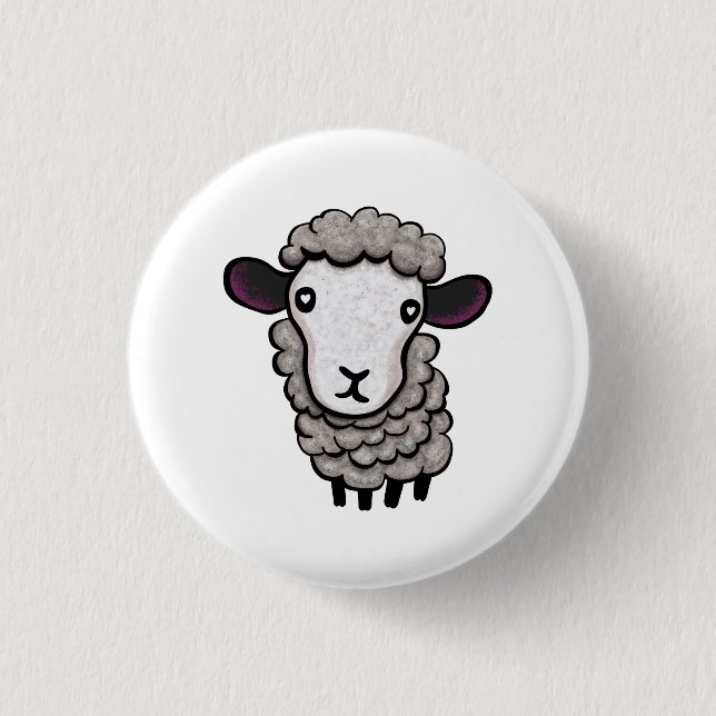 Sheep 1 Inch Round Button (Front)