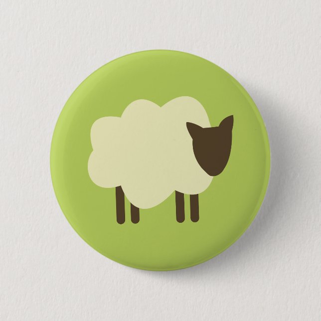 Sheep 2 Inch Round Button (Front)