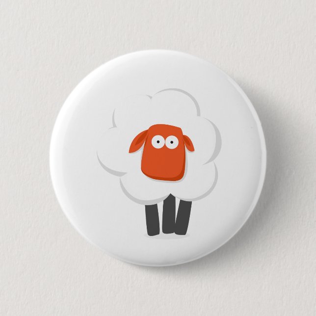 Sheep 2 Inch Round Button (Front)