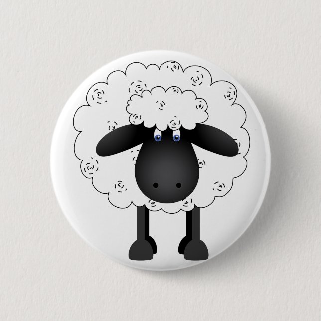 Sheep 2 Inch Round Button (Front)
