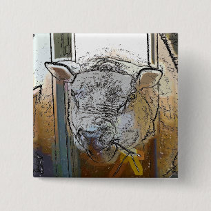 SHEEP 2 INCH SQUARE BUTTON