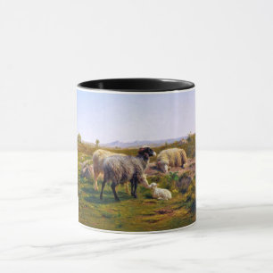 Sheep and a Lamb in Nature (by Rosa Bonheur) Mug