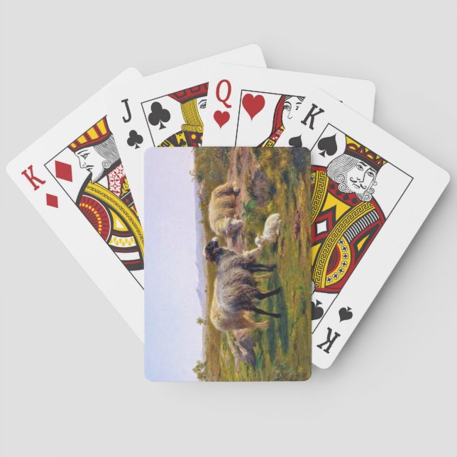 Sheep and a Lamb in Nature (by Rosa Bonheur) Playing Cards (Back)