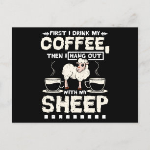 Sheep And Coffee Postcard
