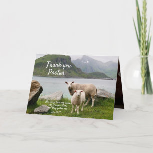 Sheep and Lamb Thanks and Appreciation for Pastor Card