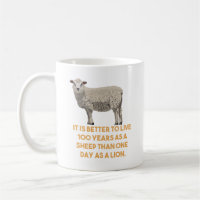 Sheep and Lion Funny Quote