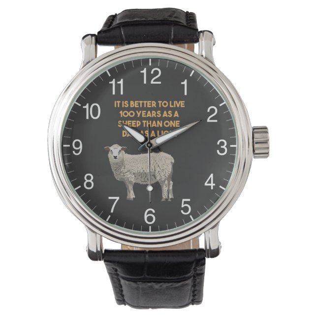 Sheep and Lion Funny Quote Watch (Front)