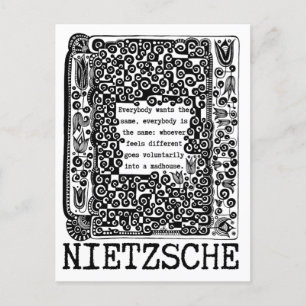sheep and MADHOUSE philosophy quote by Nietzsche  Postcard