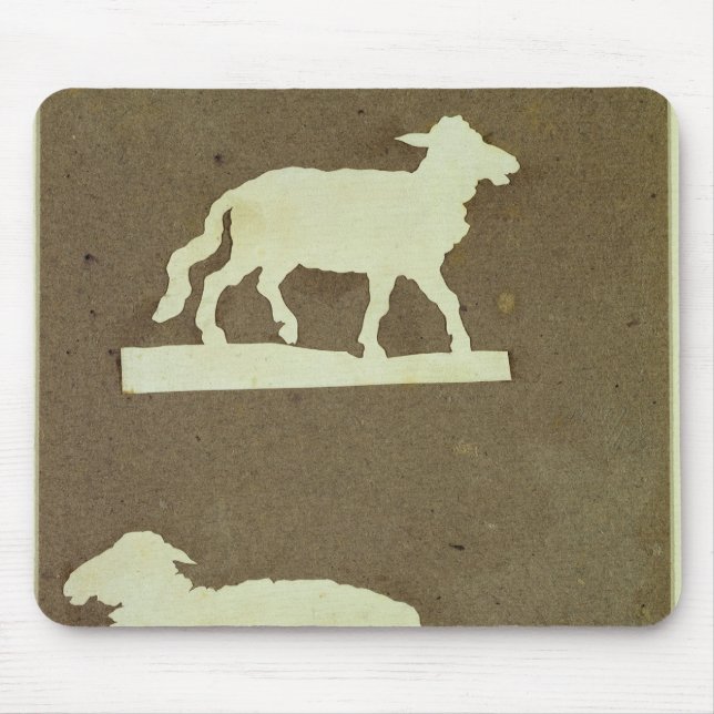 Sheep and Sheep with Lamb Mouse Pad (Front)