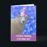 Sheep And Stars Best Friend Birthday Card<br><div class="desc">Have fun with this festive sheep on a blue starry background. The inside celebrate's a best friend's birthday, but you can personalize it to your liking. Nice card for anyone who loves these sweet animals and the country life. Thanks for looking! Photo ©Christine Greenspan</div>