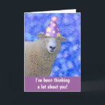 Sheep And Stars Best Friend Birthday Card<br><div class="desc">Have fun with this festive sheep on a blue starry background. The inside celebrate's a best friend's birthday,  but you can personalize it to your liking. Nice card for anyone who loves these sweet animals and the country life. Thanks for looking! Photo ©Christine Greenspan</div>