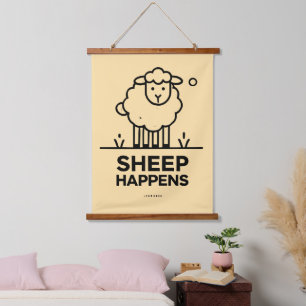 SHEEP ARRIVE Drôle Tapisserie murale avec dessus e