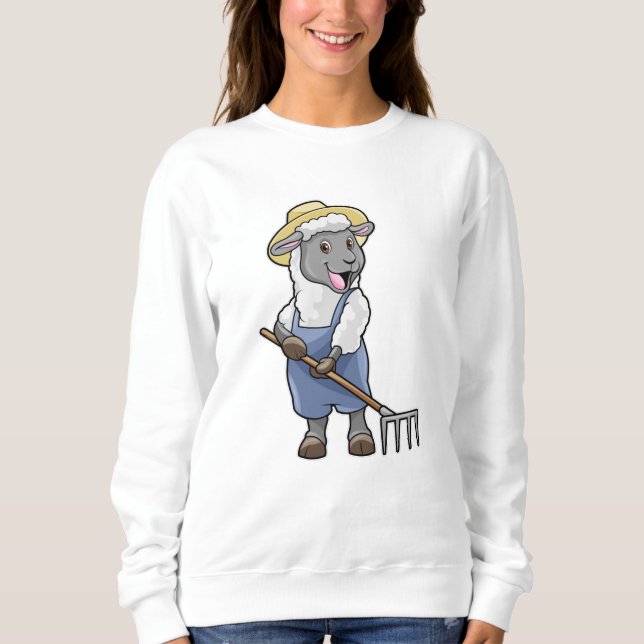 Sheep as Farmer with Rake & Hat Sweatshirt (Front)