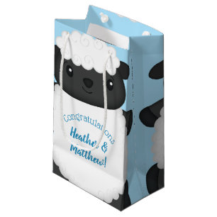 Sheep Baby Shower Blue Small Gift Bag