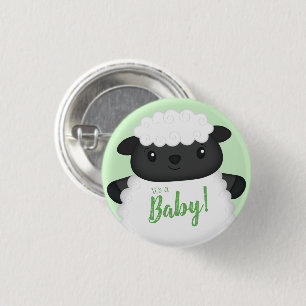 Sheep Baby Shower Farm 1 Inch Round Button