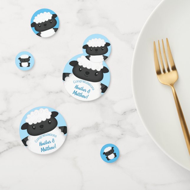 Sheep Baby Shower Farm Blue Boy Confetti (Group)