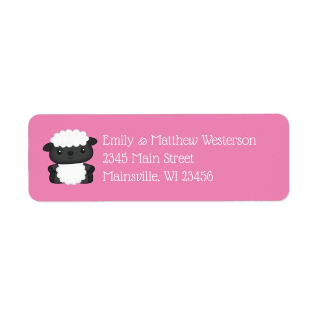 Sheep Baby Shower Farm Pink Girl (Front)