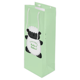 Sheep Baby Shower Farm Wine Gift Bag