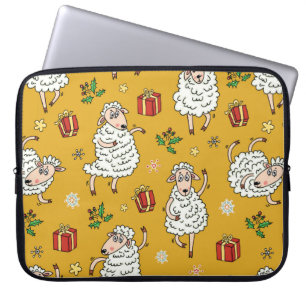 sheep background vintage laptop sleeve