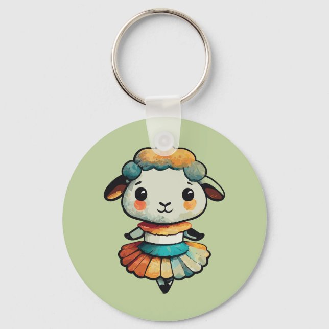 Sheep Ballerina Keychain (Front)