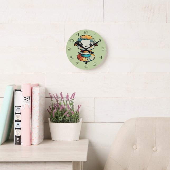 Sheep Ballerina Round Clock (Reading Room)