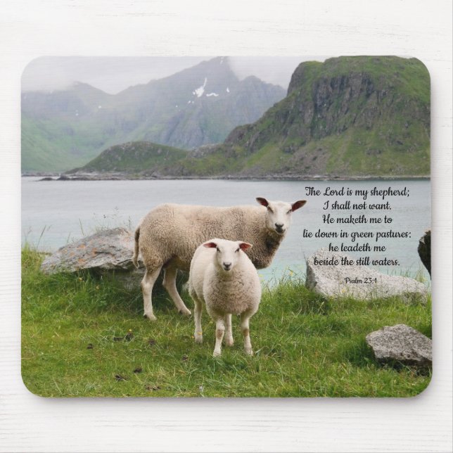 Sheep Beside Still Waters Mouse Pad (Front)