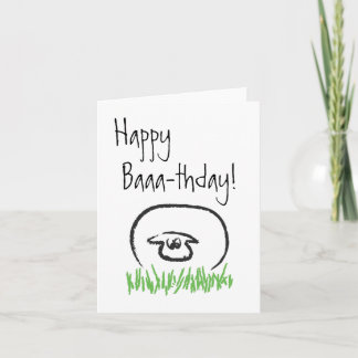 Sheep birthday card (Blank inside)
