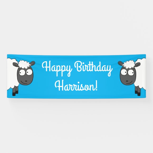Sheep Birthday Party Banner (Horizontal)