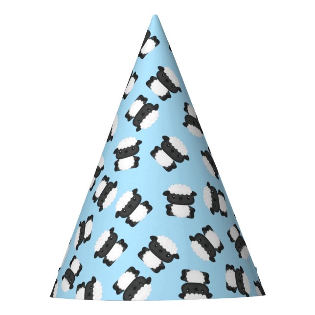 Sheep Birthday Party Blue Hat (Front)