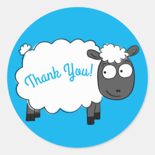 Sheep Birthday Party Cute Cartoon Classic Round Sticker