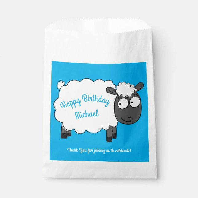 Sheep Birthday Party Favour Bag (Front)