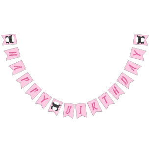 Sheep Birthday Party Pink Bunting Flags