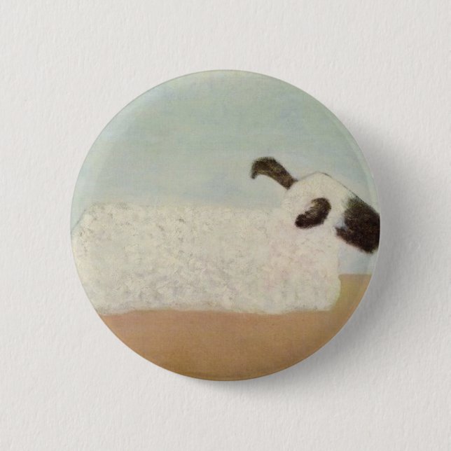 Sheep (by Milton Avery) 2 Inch Round Button (Front)
