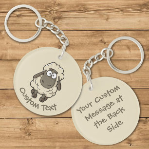 Sheep Cartoon Beige Keychain