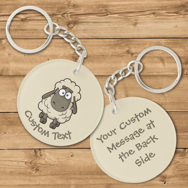 Sheep Cartoon Beige Keychain (Creator Uploaded)