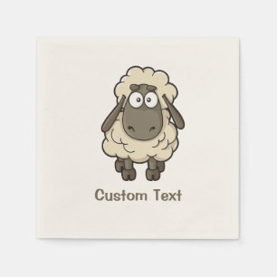 Sheep Cartoon Beige Napkin