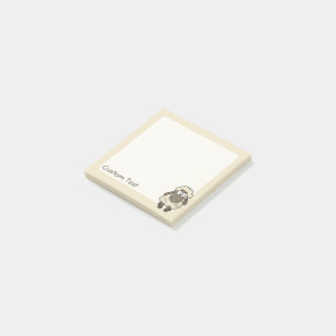 Sheep Cartoon Beige Post-it Notes